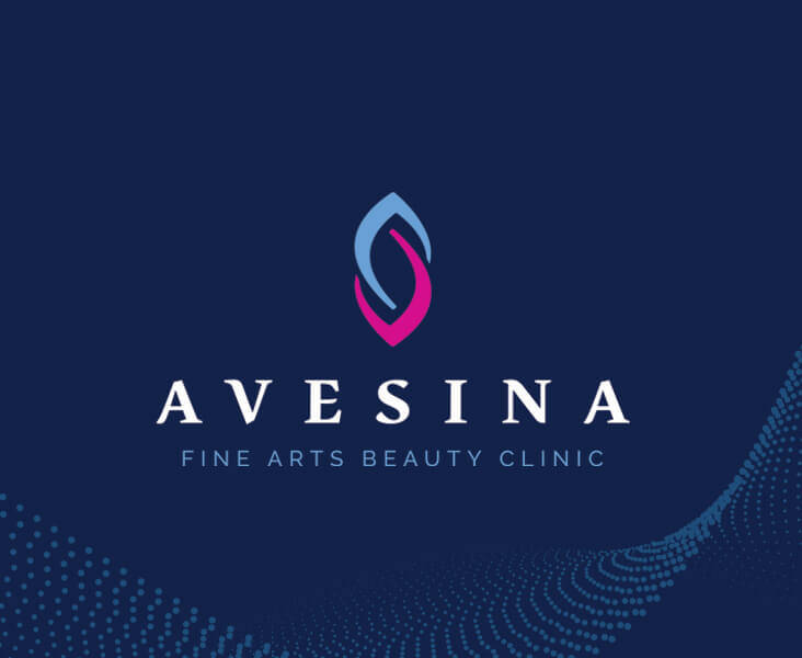 Blaues Bild mit Avesina Logo